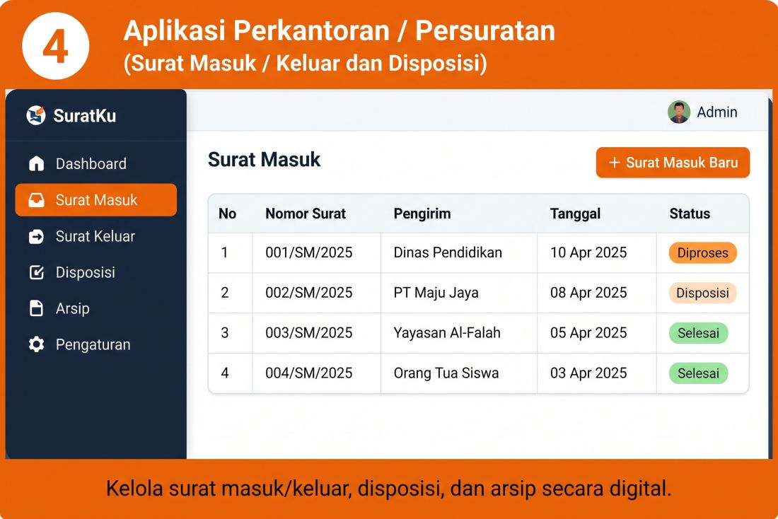 Jasa Pembuatan Aplikasi Perkantoran / Persuratan