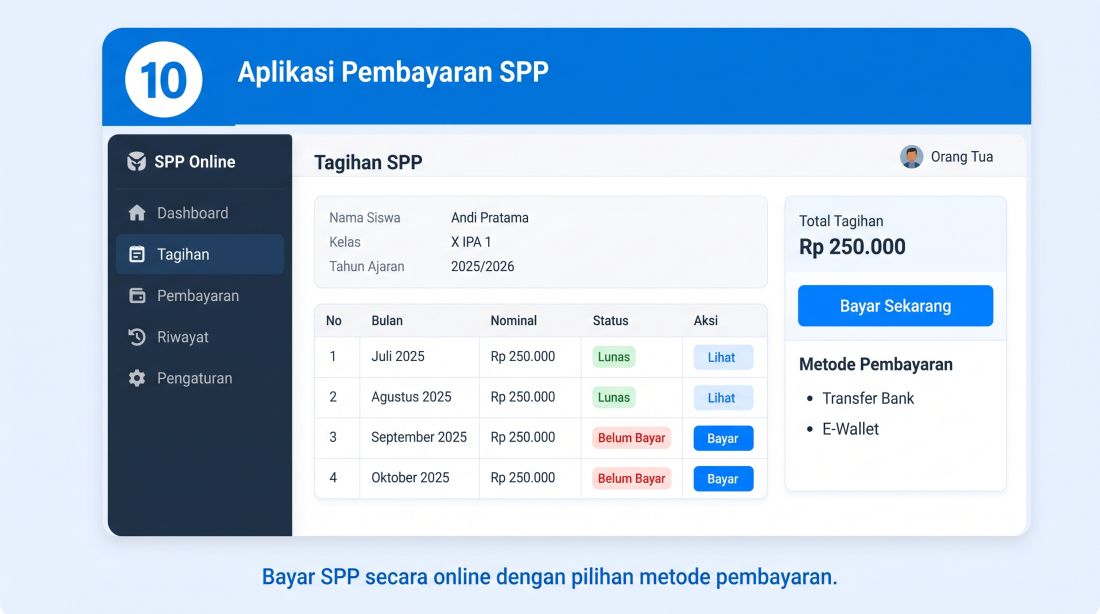 Jasa Pembuatan Aplikasi Pembayaran SPP